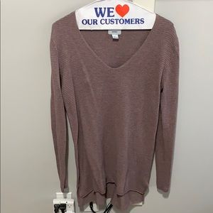 V NECK TUNIC SWEATER SIZE M